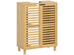 Armário Portas Ripadas Bambu Natural Ecológico VOLTEDGE