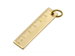 Régua compacta de latão de 6 cm, pequeno paquímetro de metal para estudantes, medição linear em cobre não galvanizado.