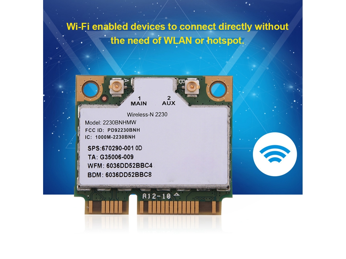 Placa sem fio PCI-E Wi-Fi Bluetooth (300 Mbps, 2 em 1)
