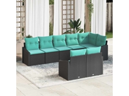 Vidaxl Conjunto De Sofás 8 Unid. Preto Vime Pe