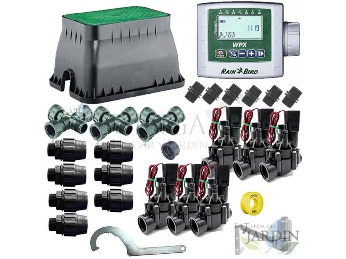 Kit de Rega Automática Profissional RAIN BIRD de 6 Zonas 9V