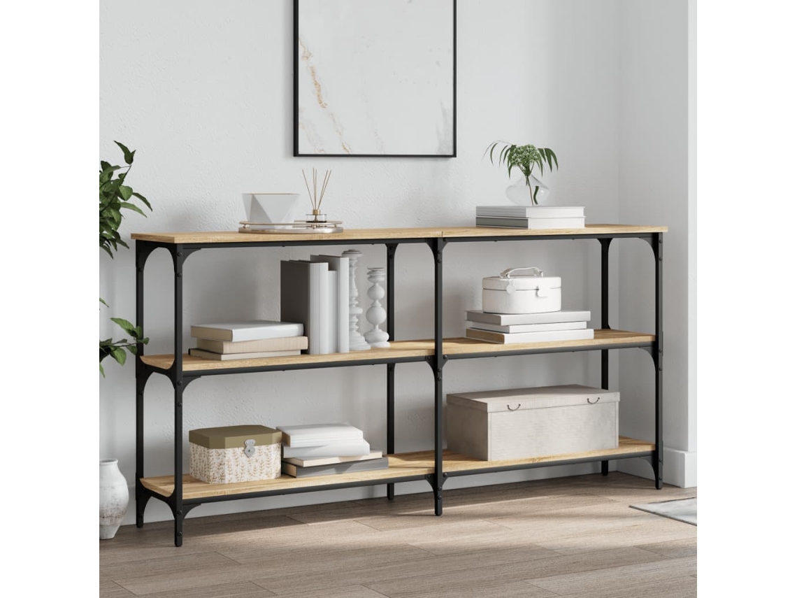 Vidaxl Mesa Consola 150x29x75 Cm Derivados De Madeira Carvalho Sonoma