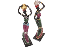 Estátuas Mulheres Africanas Aleatória Criativas Portáteis Resina Sintética Decoração Outros Ambientes Conjunto GOKOCO