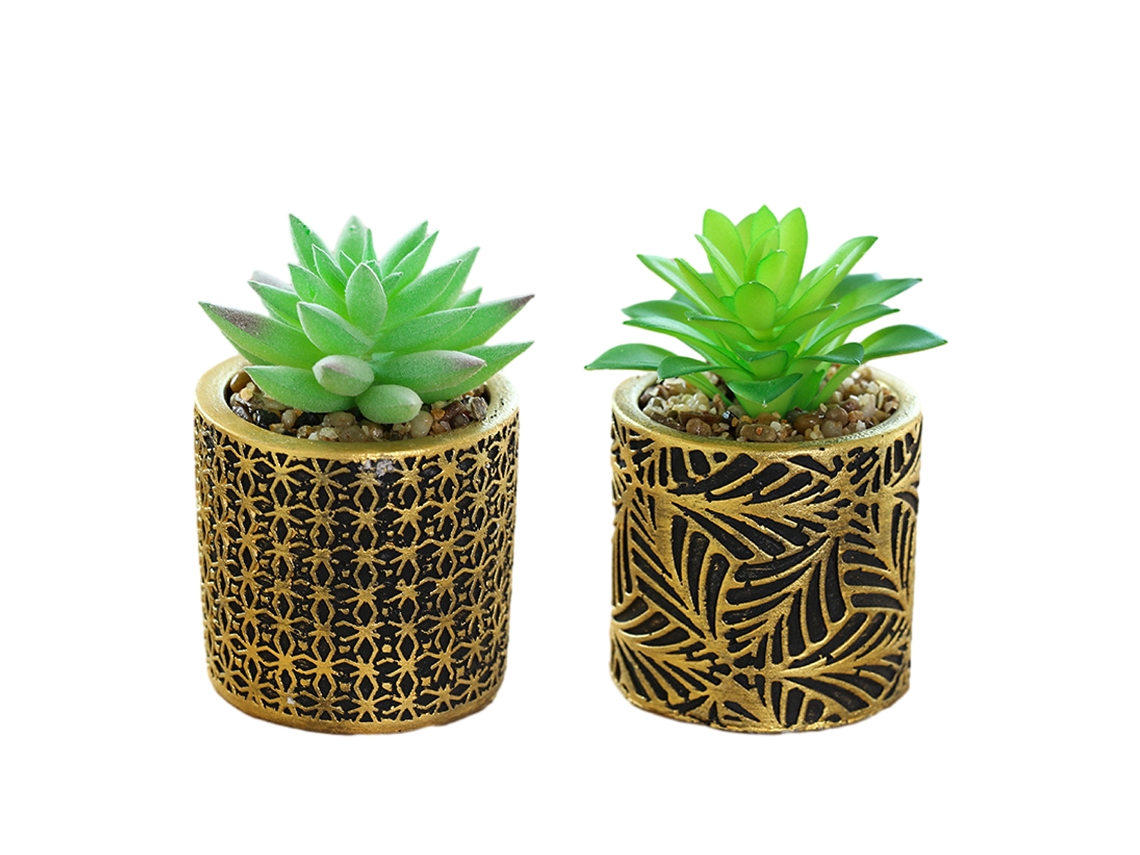 2 Peças de Flores Artificiais Bonsai Suculento Simulado Ornamentos Criativos Pequenos em Vaso NEVEANCE