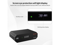 Receptor De Sinal Dvb-s2 Ecamd V8 Set Top Box Tuner Duplo Vcm/acm Tv Digital