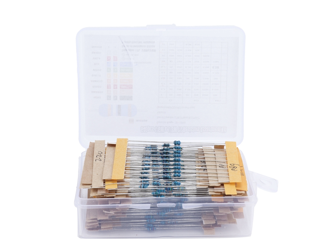 Kit de Resistores de Filme Metálico 640pcs 64 Valores 1% 1ω 10mω 1/6w para Diy Eletrônico YURU