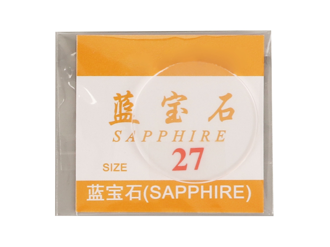 Lente De Cristal De Safira Relógio 1.5mm Espessa 27mm Transparente Resistente