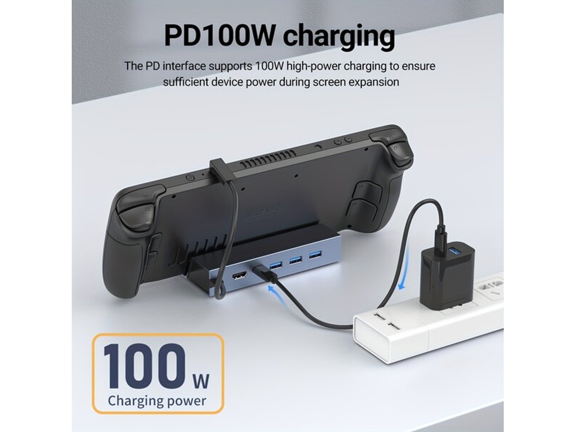 Dock Steam Deck Com Carregamento Rápido De 100 W, Hdmi 4k.vayotoy