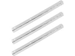 3 Dobradiças Longas Niqueladas Para Piano, Aço 200 17 180°, X Mm