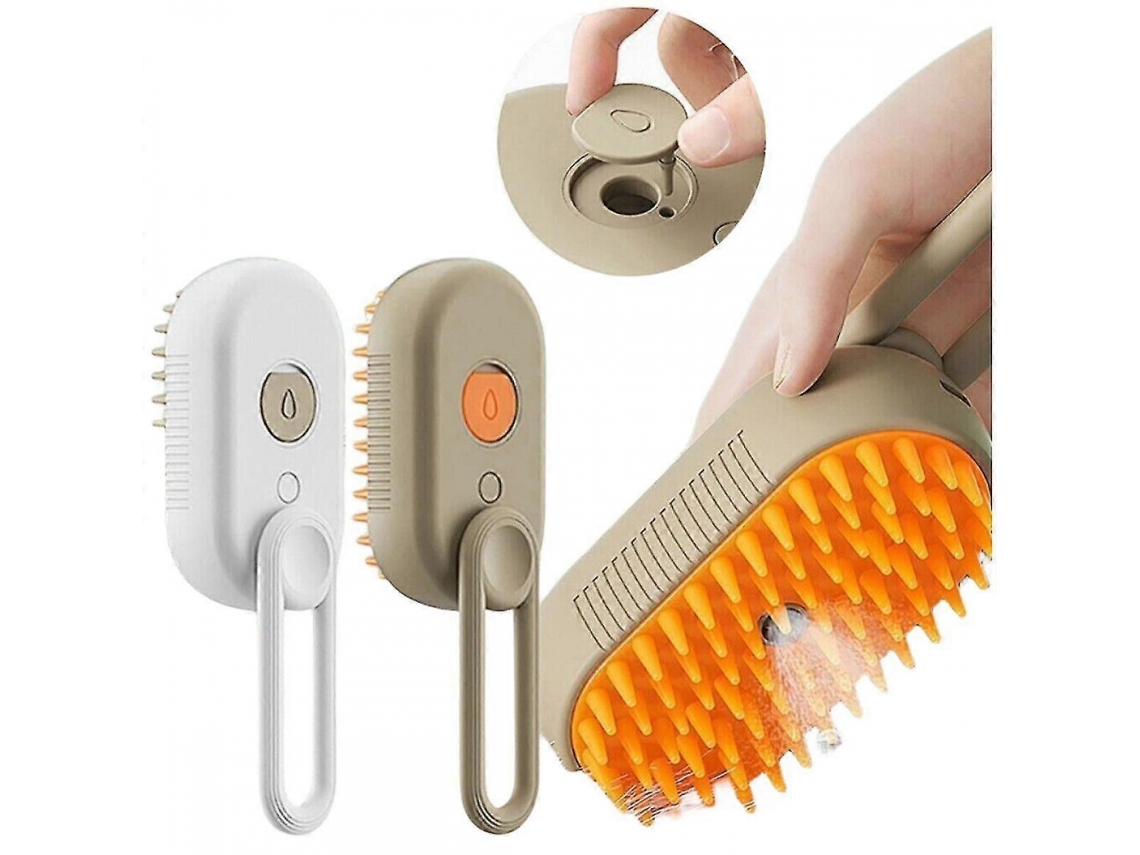 Escova A Vapor Para Gatos E Cães 3 Em 1, Com Função De Massagem Spray Elétrico Higiene Animais Estimação.