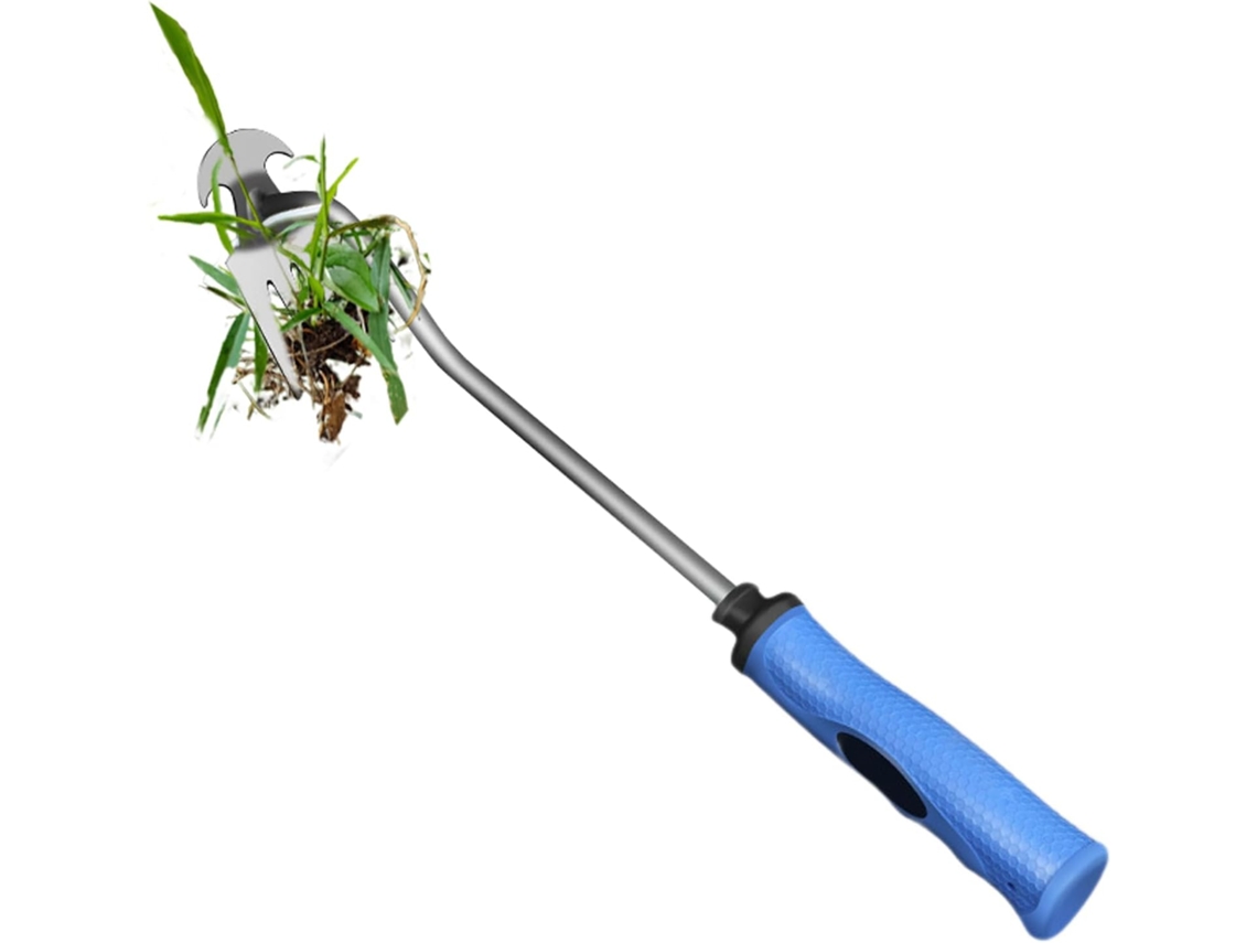1 Unidade de Removedor Manual de Ervas Daninhas, Ferramenta para Arrancar com Cabo AQUAFORGE (cabo de Borracha com 4 Dentes)