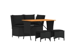 Garden Dining Set, Garden Dining Sets Vidaxl Preto Rattan / Vime (n/a)
