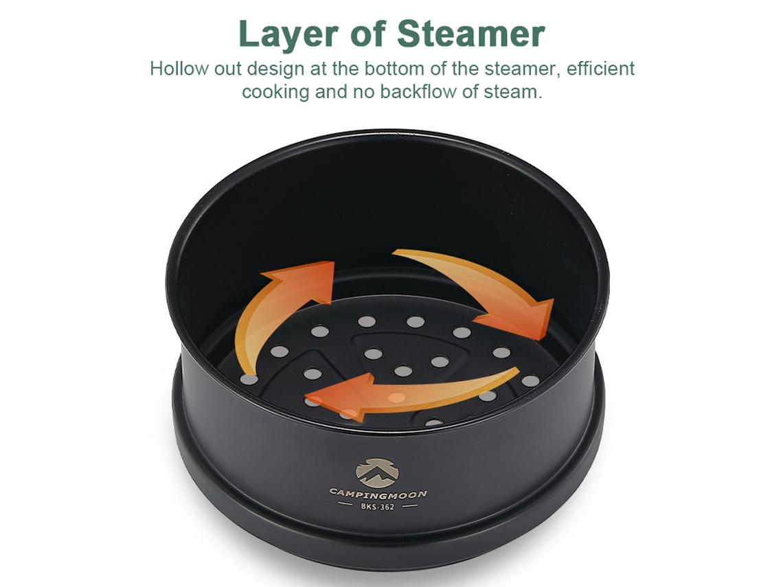 Vaporizador Portátil Aço Inox Para Dumplings Camping