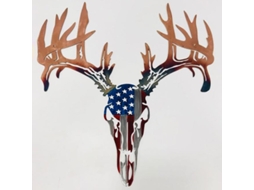 Decoração de parede com cabeça de veado de metal LAXISCREED para ambiente rural e convites