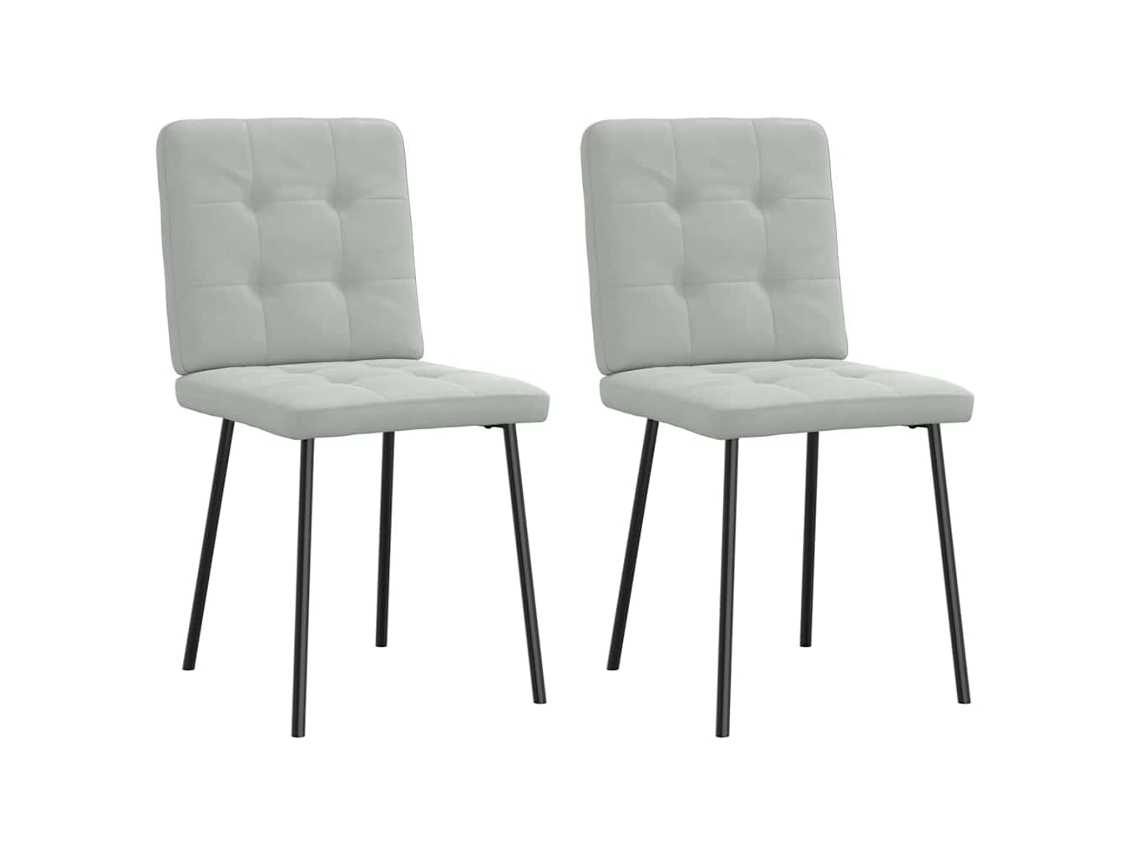 Vidaxl Cadeiras De Jantar 2 Pcs Veludo Cinzento-claro