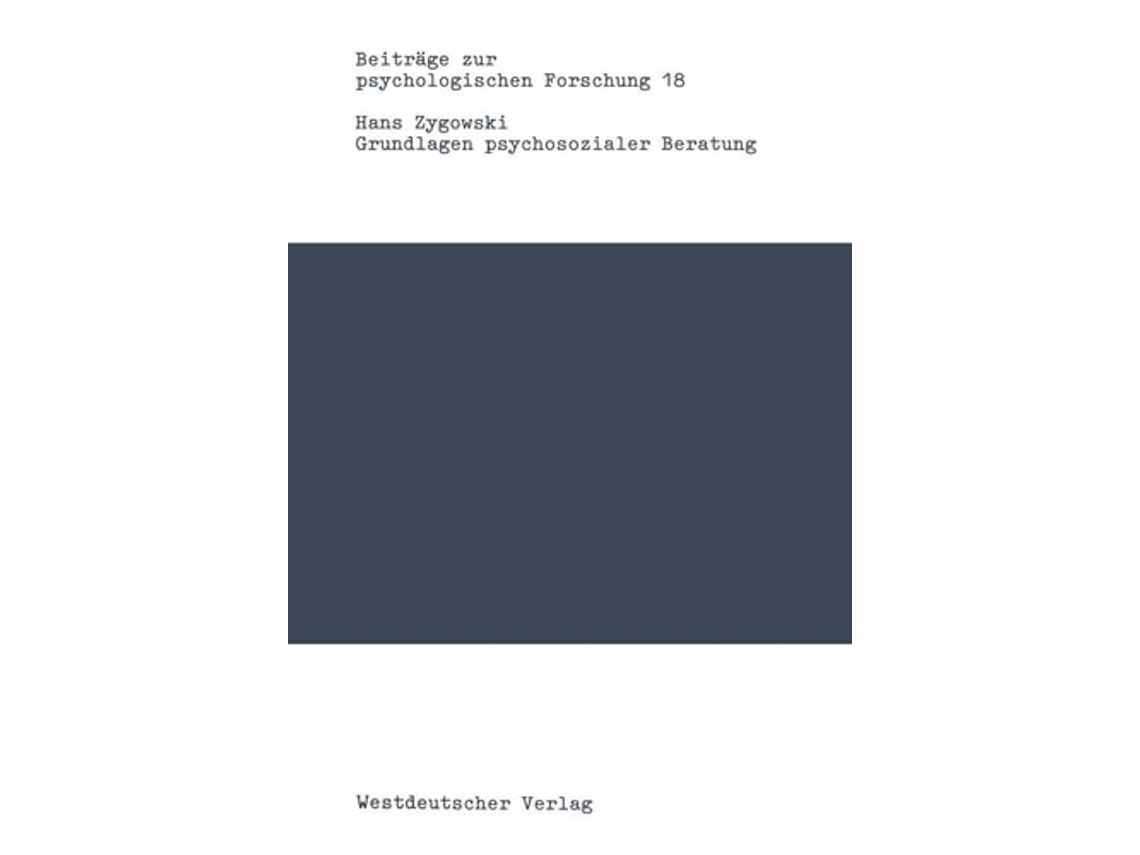 Livro Grundlagen Psychosozialer Beratung De Hans Zygowski (alemão)