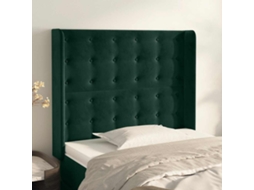 Vidaxl Cabeceira Cama C/ Abas Veludo 83x16x118/128 Cm Verde-escuro