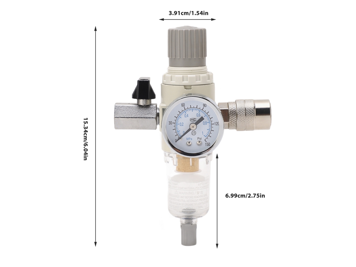 Laxiscreed Regulador De Pressão E Filtro De Ar Com Manómetro De 150 Psi Para Compressor