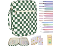 Kit De Estudo Bíblico Portátil Com Capa Protetora Acolchoada, Canetas, Bloco Notas E Régua Para