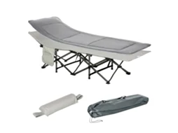 Cama de camping dobrável e acolchoada com bolso de armazenamento 188x64,5x53 cm Cinza S/MARCA