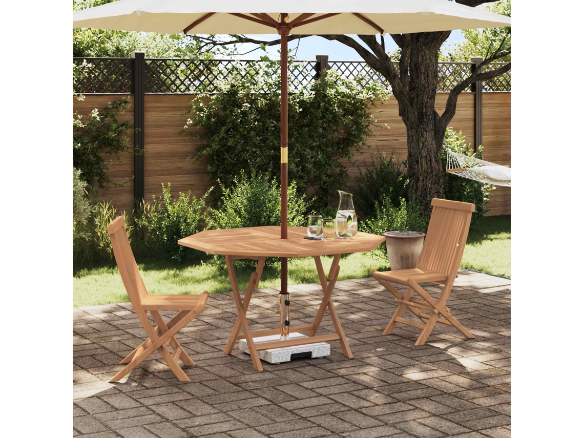 Vidaxl Conjunto Bistro De Jardim 3 Unid. Natural