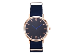 Relógio de Pulso Masculino de Quartzo com Bracelete de Náilon Roman Numerals Royalblue
