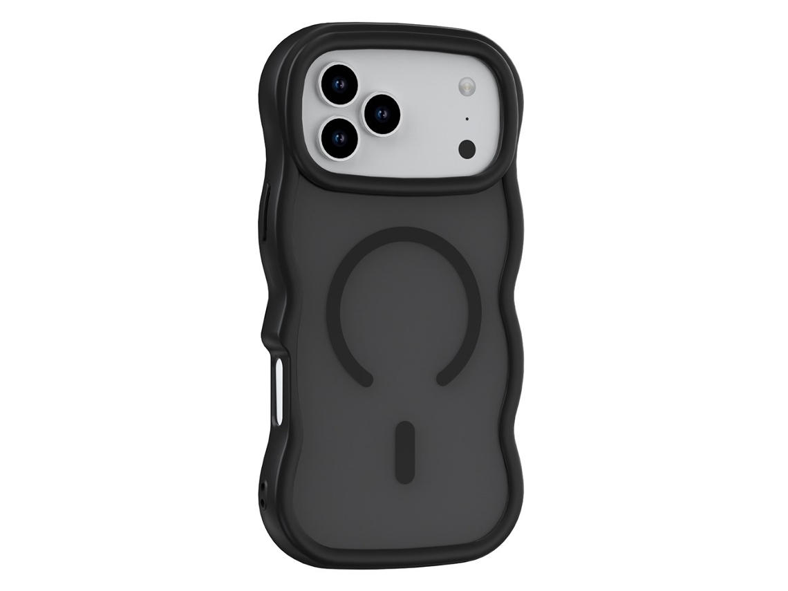 Capa Magsafe Ondulada Preta Fosca Para Iphone 17 Pro