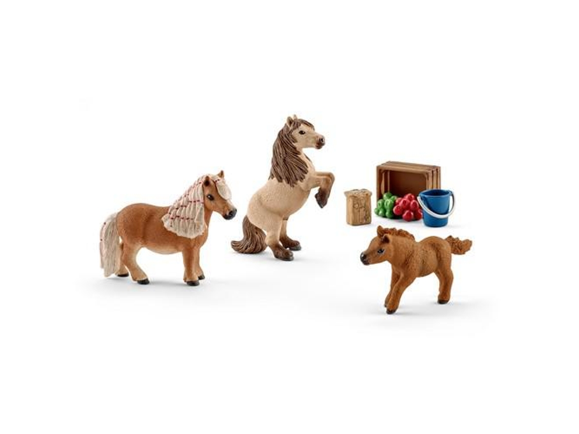 Conjunto de Figuras SCHLEICH Família de Póneis Shetland