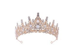Tiara Dourada - Acessório Cabelo Mulher - Diadema Princesa - Liga Metálica - Dourado