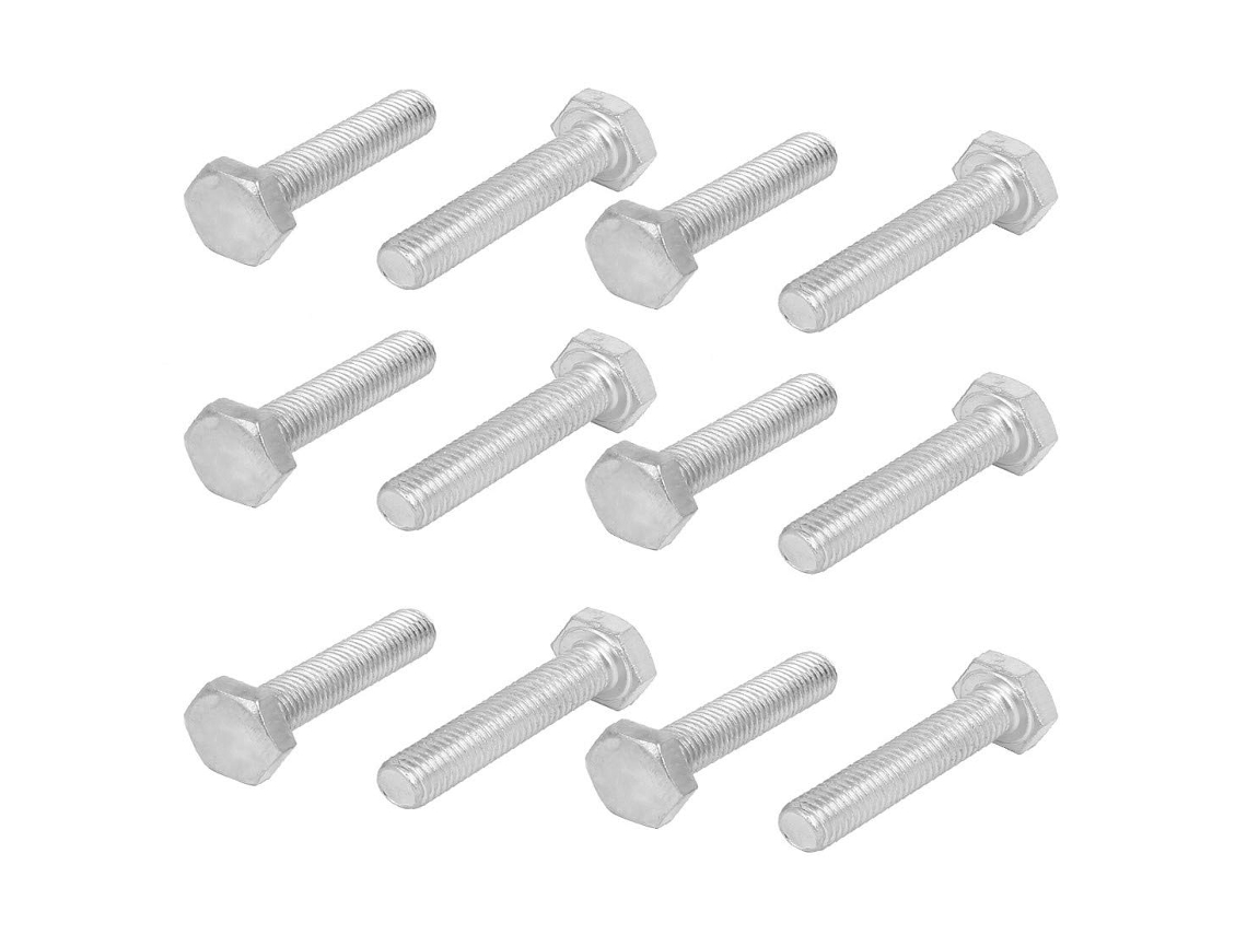 Parafusos Sextavados M10x50mm em Aço Inoxidável, Totalmente Roscados,