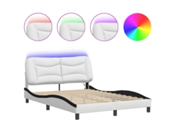 Bed Frame, Bed Frames Vidaxl Branco Couro Artificial (120 X 200 Cm)