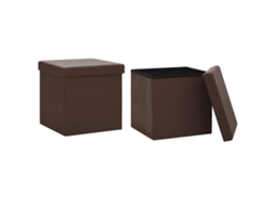 Storage Stool, Storage Stools Vidaxl Marrom Pvc (n/a)