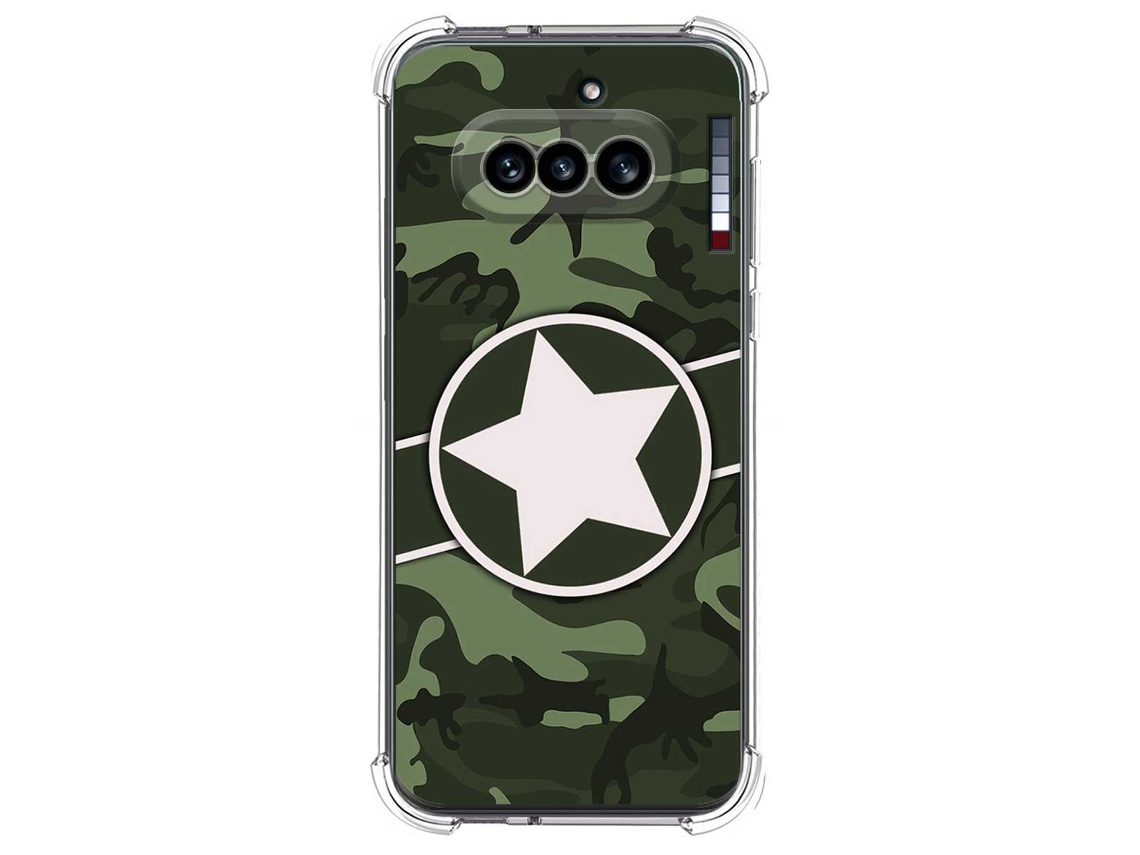 Capa Tumundosmartphone De Silicone À Prova De Choque Para Nothing Phone 4a 5g Com Estampa Camuflada 01 Desenhos
