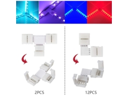 Kit De Ligação Para Lâmpadas Led Laxiscreed 5050 Com Conectores Em T E L Para Instalação Fácil