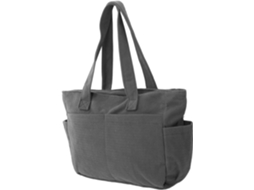 Bolsa De Ombro Feminina, Lona Resistente, Grande Capacidade, Bolsa Tote Casual, Cinza, Para Trabalho, Viagens E