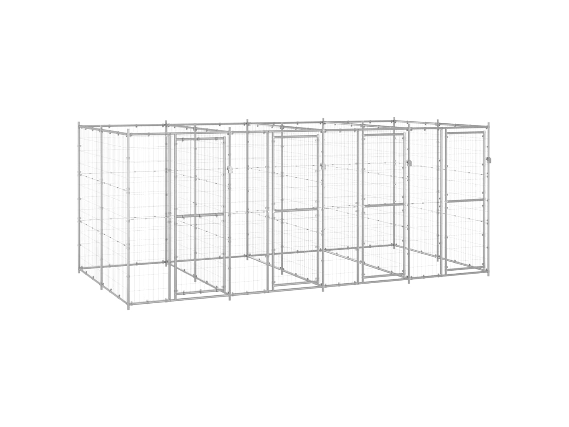 Vidaxl Canil De Exterior 9,68 M² Aço Galvanizado