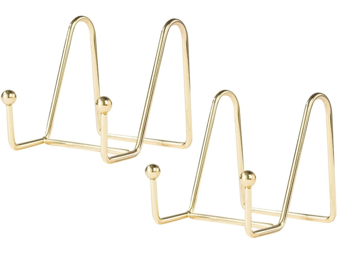 Suporte Curvo Metal Fotos Pratos Cavalete Criativo Delicado Decorativo Prático Livros Objetos Casa GOKOCO