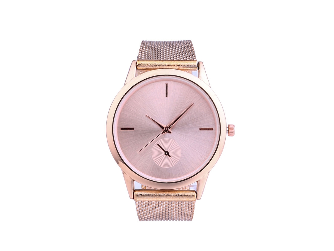 Reloj De Cuarzo Casual Unisex Con Correa De Silicona Y Esfera Cuadrada (oro Rosa)