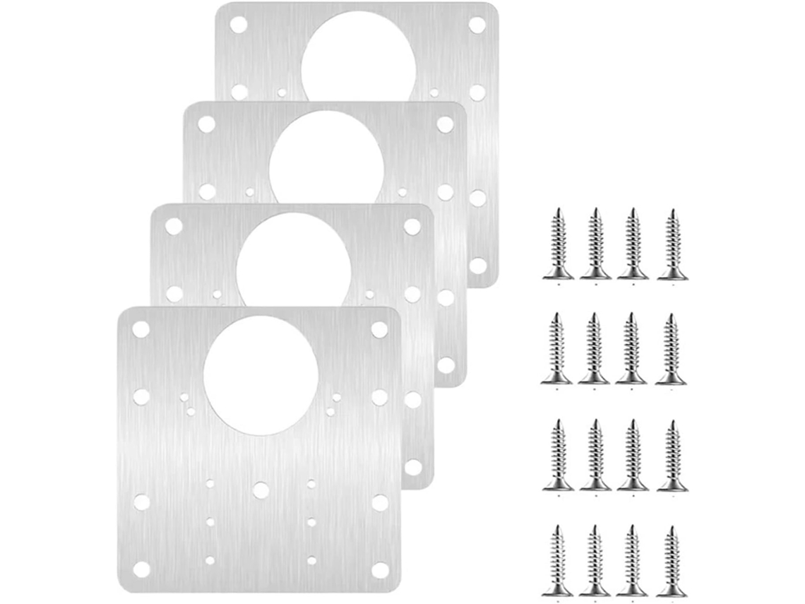 Kit De Reparo Dobradiças Para Armários Com 20 40 60 Peças Placas Cozinha Furos Suportes Fixação Plana