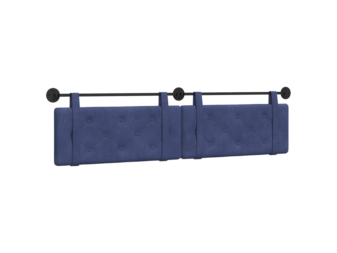 Conjunto 1 Cabeceira Suspensa Vidaxl Azul Veludo (210 X 55 X 5 Cm)