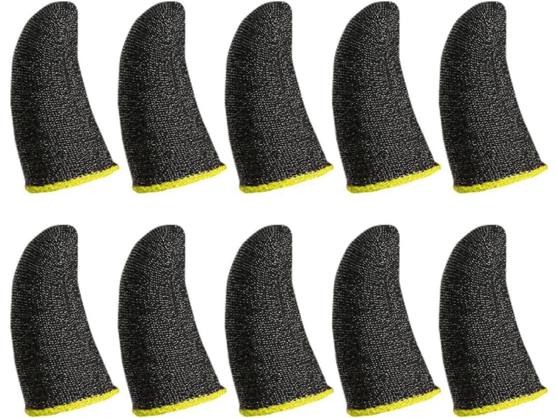 Lurelia Dedeiras Gaming Para Ecrã Tátil Antitranspirante, Elástico, Resistente Ao Suor, Preto, Para Gaming Móvel E Ecrãs Táteis
