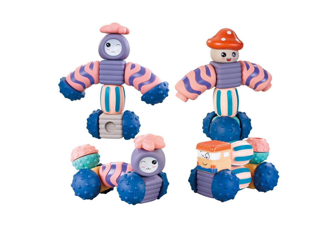 Primerox conjunto de Blocos de Construção para Bebês: Brinquedos Educativos e de Quebra cabeça