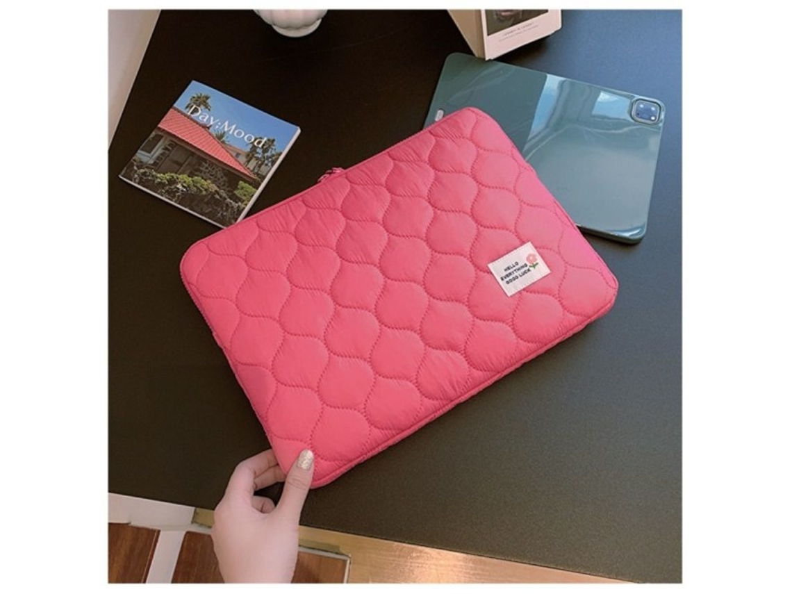 Lurelia Bolsa Para Portátil 11 Polegadas, Com Zíper, Em Tecido, Rosa Vermelha