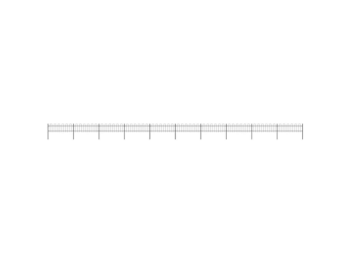 Vidaxl Cerca De Jardim Com Arco Superior Em Aço 1673x60 Cm Preta