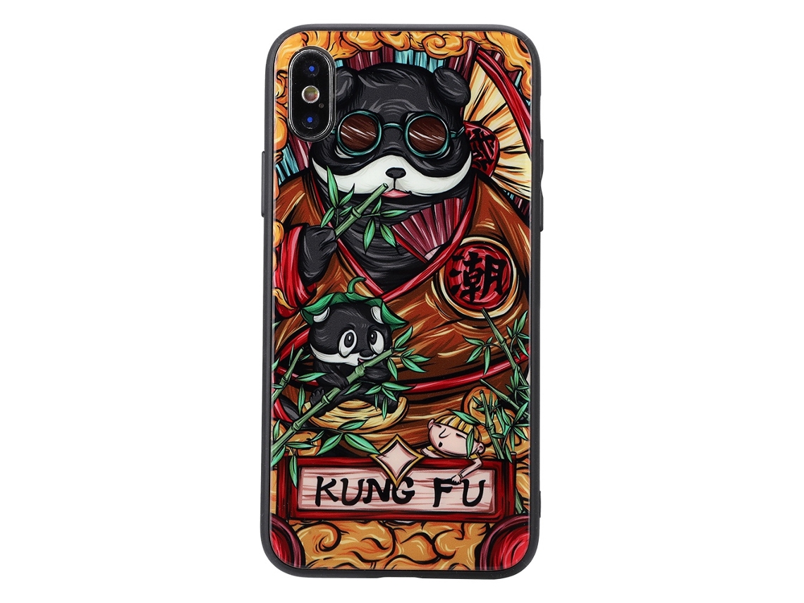 Capa LAXISCREED Iphone X Panda Vidro Proteção Tendência