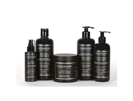 Champô Condicionador Máscara Sérum e Leave In Óleo de Rícino KERARGAN