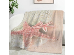 Manta Estrela do mar para Praia 100x130 Cm Multifuncional Macia e Aconchegante em Flanela Ideal Cama Escritóri