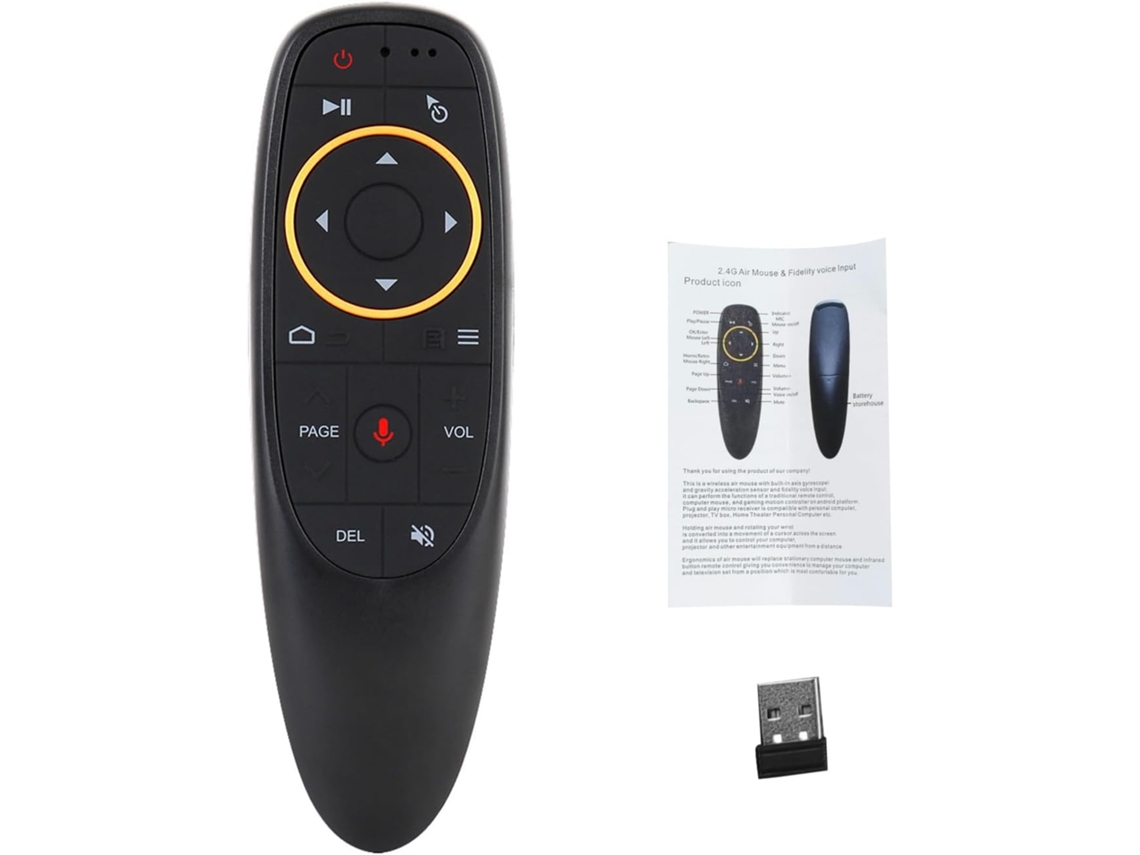 Comando Air Mouse, Comando Sem Fio De 2,4 Ghz Com Comando De Voz