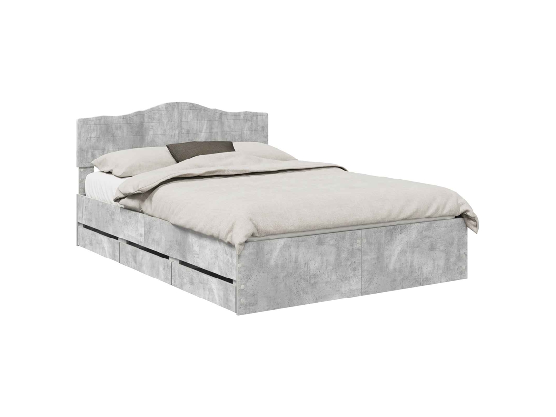 Estrutura de Cama Cinzento 160 X 200 cm Madeira de Engenharia
