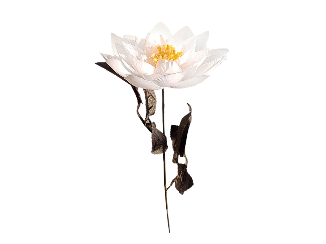Flor Artificial Lótus decorativa multifuncional para casamentos, quartos, festas, seda e plástico (38cm) | S/MARCA